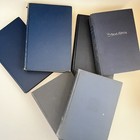 Lot Of 6 Vintage Book Stack Bundle Dark Blue Antique Academia Prop Shelf Decor