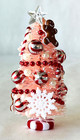 Miniature Dollhouse Christmas Tree Artisan Pink Red White Colorful Fun Ooak 4 