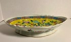 Circa 1930s Chinese Republic Era Famille Jaune Footed Dish Qianlong Mark 12   x9 