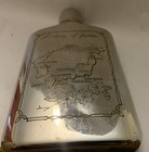 Vintage Metal Memory Of Japan Flask Hiroshima Tokyo