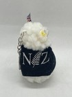 Vintage New Zealand Ram sheep Keychain W  Black Shirt And Flag