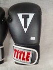 Title Boxing Gloves 14oz Classic Black   White Classic Gloves B