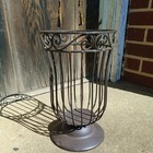 12-in Metal Candle Holder Cage  Vintage Style  Pre-owned But Very Good  Db