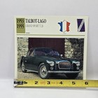 1953 1954 1955 Talbot-lago Grand Sport T26 Car Photo Spec Sheet Info Atlas Card