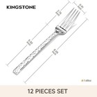Kingstone 12 Piece Hammered Dinner Forks Set 18 10 Stainless Steel Forks Food