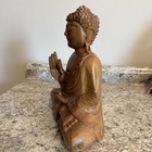 Buddha Wood Carving Statue 12in Tall