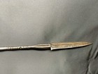 Old Beautiful African Spear Ngbandi  19th  Congo  Copper  Tinplat  Carved Wood B