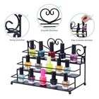 3 Tiers Black Nail Polish Wall Rack Metal Nail Polish Organizer Shelf 60 Bottles