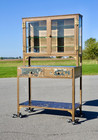 Antique Medical Cabinet Dental Apothecary Drawer Glass Display Case Metal Vtg