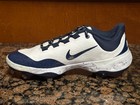 New Mens Nike Alpha Huarache Elite 4 Low Metal Baseball Cleats White navy Blue