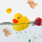 5pcs Cute Duck Bath Toys Squeaky Floating Rubber Toys For Baby Kids