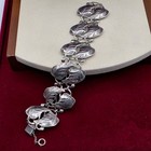 Vintage Max Rieg Sterling Silver Leaf Panel Bracelet 36g Art Nouveau Modernist