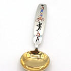 Vintage Denmark Danish A  Michelsen Copengagen Sterling Silver   Enamel Spoon