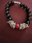 Fierce Natural Blackjade Dragon Bracelet  By Pacific Style Brand Size 7