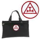 Royal Arch Black Masonic Tote Bag For Freemasons - Red White Triple Tau Icon