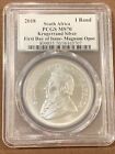 2018- South Africa Krugerrand Silver- Pcgs- Ms70- Fdoi- Magnum Opus- Pop 19
