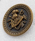 Vintage Ornate Victorian Medieval Picture Relief Button Helmet Shield   Sword
