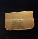 1941 Coty New York Vintage Gold Tone Powder Compact W  Mirror And Puff