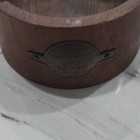 Round Brown Wooden Ashtray W  Cigarette Rest  Vintage Style  Indoor outdoor