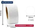 2000 Pcs White Dot Stickers 1  Circle Round Colored Coding Labels Blank Price Ga