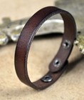 2pc Simply Single Band Surfer Genuine Leather Bracelet Wristband Black   Brown