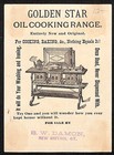 New Britain  Ct S w  Damon Victorian Trade Card Golden Start Oil Cooking Range