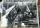 Large Vintage Photo Film Crew Filming Documentary On Building Site War Damage   