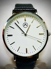 Akribos Xxiv Men   s Watch - Ak1033ss - White Dial Black Leather - New Watch 