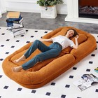 Folding Sofa Chair With 5 Adjustable Positions Plush Floor Lounge Chair