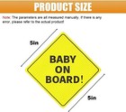Baby On Board Car Window Decal - 5x5 Inch Bright Yellow Se Size  Baby On Board