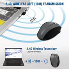 Wireless Mouse For Laptop  Portable Optical Computer Mouse  6 Buttons  Cordless