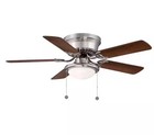 Hampton Bay Hugger 44 In  Led Indoor Brushed Nickel Ceiling Fan With Light Kit