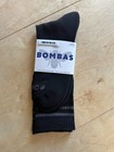 4 Pack Bombas Unisex Black Crew Socks  Large