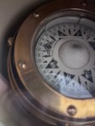 Vintage Marine  Gimbaled  Brass Binnacle Compass With Lampship Decor Us