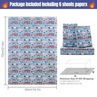 Transport Birthday Wrapping Paper  7 Sheets Police Car Ambulance Firetruck And