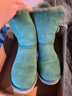 Ugg Australia W Bailey Button Suede Sheepskin Lined Green Boots Us 6 Mpn 5803