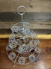Pretty Silver Wire Scroll 3-tier-24 Cupcake Holder Tree Stand Display