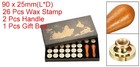 Alphabet Wax Seal Stamp Kit 26 Letters A-z Sealing With 2pcs Wooden Handles
