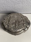Antique Jb Jennings Bros Art Nouveau Jewelry Casket Footed Trinket Box Repousse