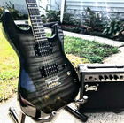     fast Shipping      amp   Strat Style Electric Guitar  case bag  strap  cable 