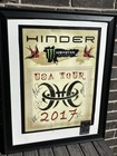 Hinder Band Signed 2017 Usa Tour Poster Framed Monster Energy Vip Pass