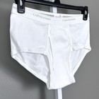 Y2k Calvin Klein Ck Briefs White Cotton Size 36 Made Hong Kong Vintage Underwear