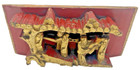 Antique Qing Dynasty Chinese Hand Carved Wood Panel In Gold Leaf