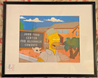 The Simpsons - Homer Original Production Animation Cel With Coa - Framed 
