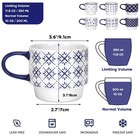 Schliersee 12 Oz Stackable Ceramic Coffee Mugs Set 6 Geometric Floral Pattern