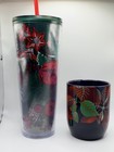 Starbucks Holiday Floral 24oz Cold Cup   12oz Ceramic Mug Set Christmas