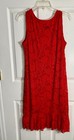 White Mark Red Lace Dress Xl Sleeveless Cocktail Party Sheath Ruffle Hem