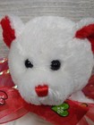 Dan Dee Collector s Plush White Bear Red Wings Heart 8  Stuffed Animal 
