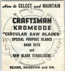 C1960s Craftsman Kromedge Circular Saw Blades  how To  Manual Tool Guide Vtg 3c