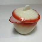 Fire King Sunrise Swirl Covered Sugar Bowl Made In Usa
